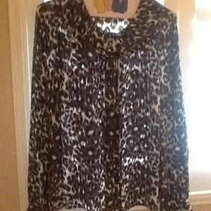 Kate Spade silk blouse, animal print