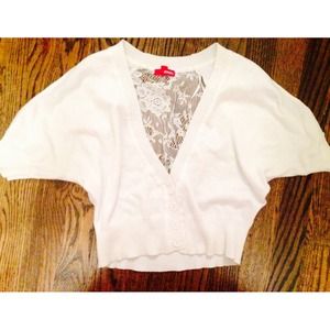 Cold-shoulder lace back Bongo cardigan