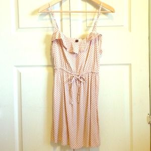 Beige dress with black polka dots