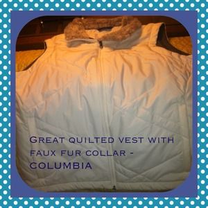 🌺🌺🌺SOLD🌺🌺🌺COLUMBIA White quilted vest⛄⛄⛄⛄