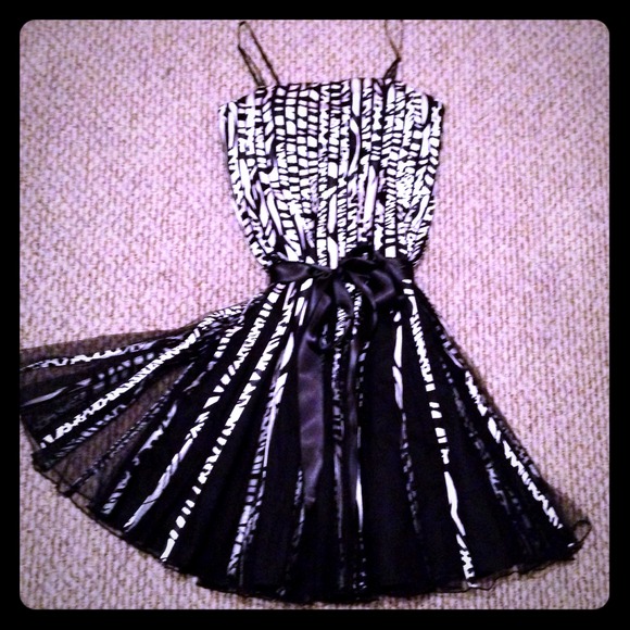 Black and White Semi Formal Dress