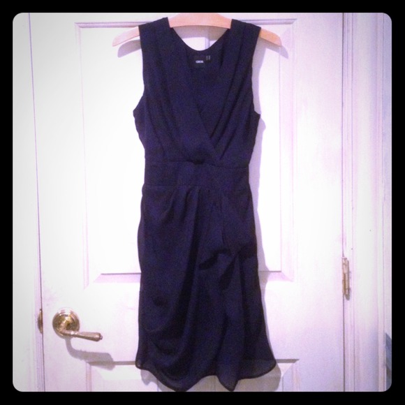 Dark Blue V neck Dress