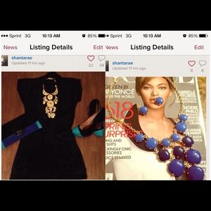 <BundLe>Little Black Dress & Blue Statement set