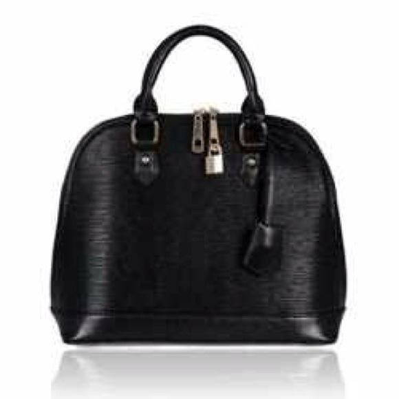 Black leather tote with tassle