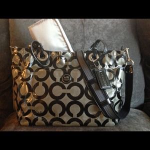 Coach coated canvas diaper bag