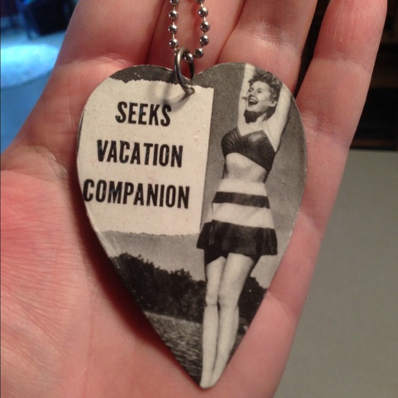 Funky vintage ad necklace