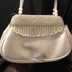 Silver satin Purse
