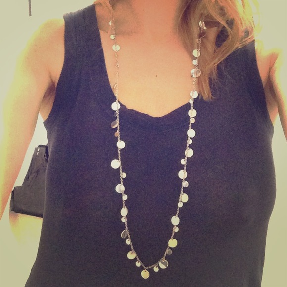Silver disc necklace