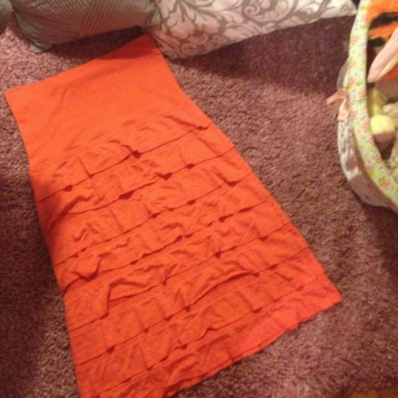 Orange ruffle skirt