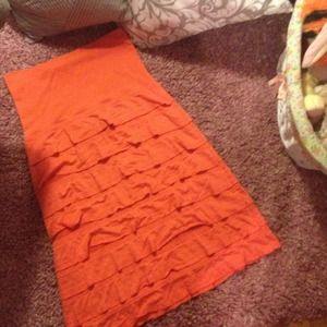 Orange ruffle skirt