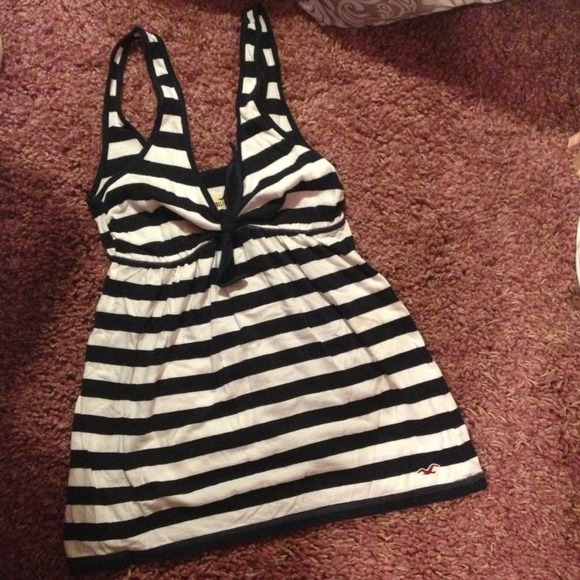 Navy blue striped tank top - Picture 1 of 3