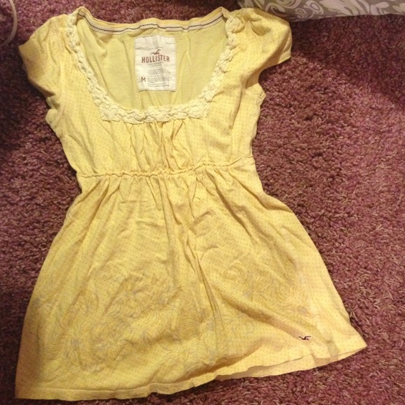 Yellow Polkadotted and flower top