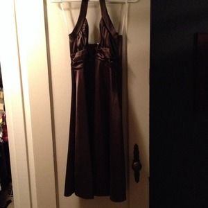 Brown formal halter dress