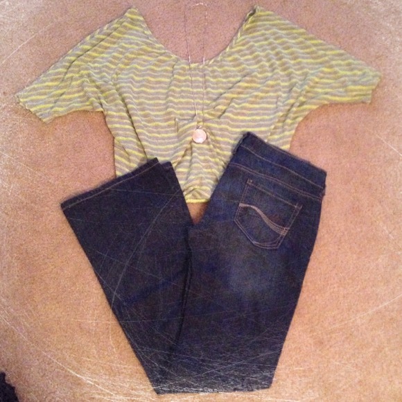 Neon Yellow & Grey  Top