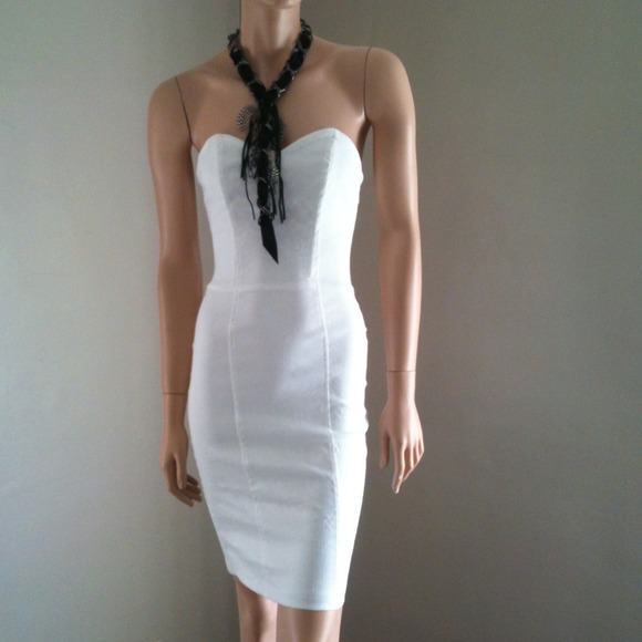 White Strapless Dress - Picture 1 of 4
