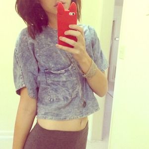 🔥 Vintage Acid Wash Crop Top 🔥