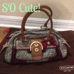 🎀RARE Coach purse- tweed, suede, leather, velvet!