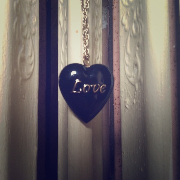 Black love heart locket.
