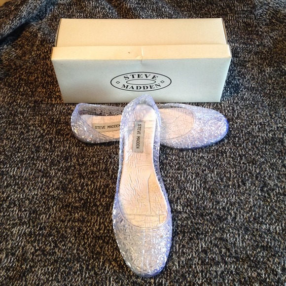 steve madden clear jelly flats