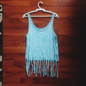 Tie dye fringe crop