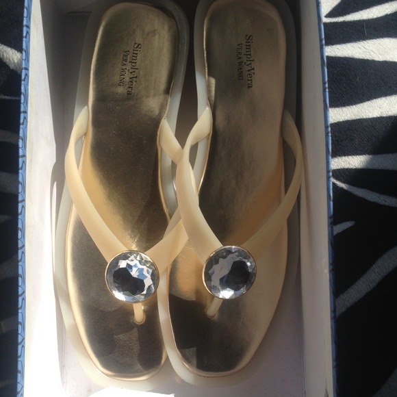 *SOLD* Fancy Vera Wang bling diamond thongs
