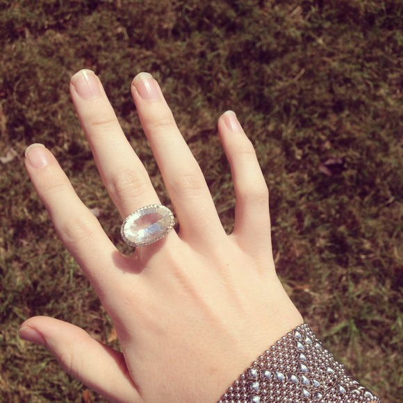 Sterling silver semi precious stone cocktail ring