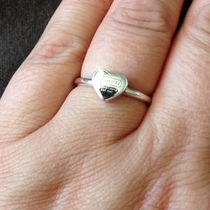 **Reserved** Coach heart sterling silver ring