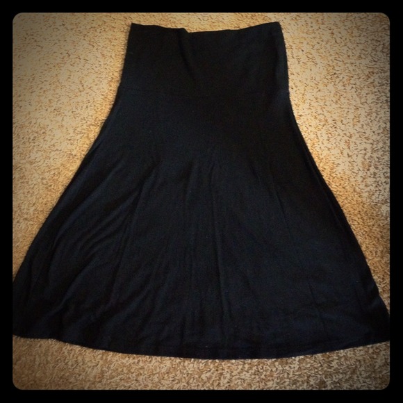 Black skirt with fold over waistband