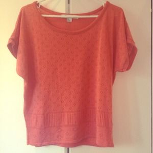 F21 coral sweater crop top