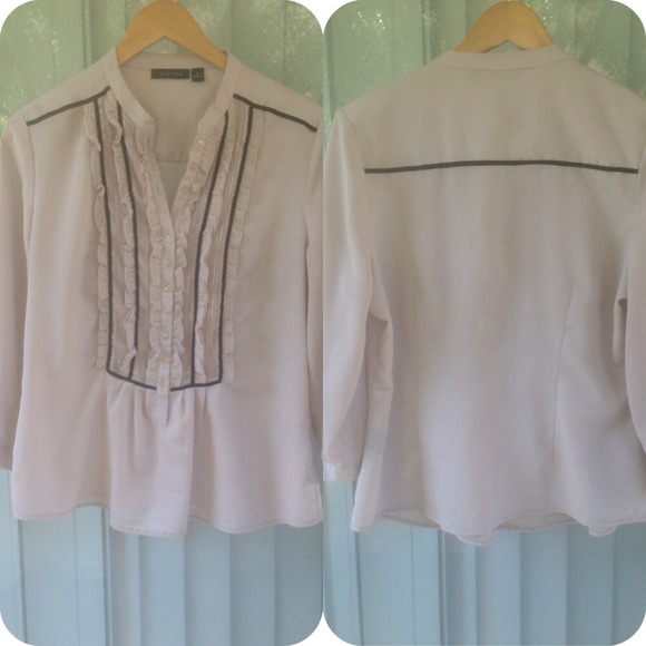 Classy Ruffled Button Down Blouse