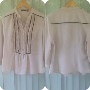 Classy Ruffled Button Down Blouse