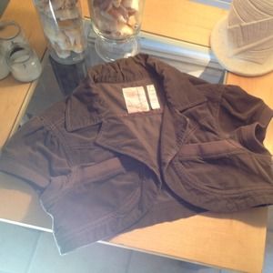 Taupe colored corduroy cropped jacket