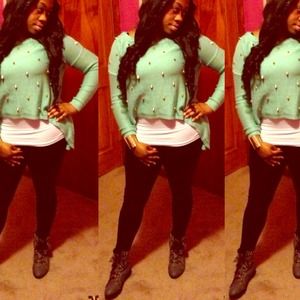♥SOLD♥Oversized studded high-low knitted sweater