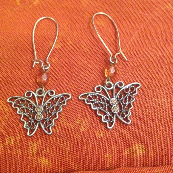 Brown butterfly earrings!