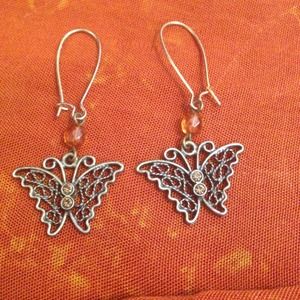 Brown butterfly earrings!