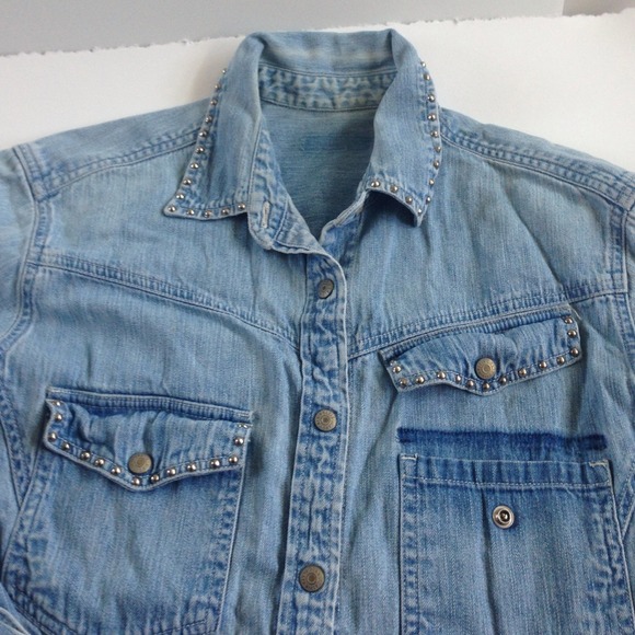 Calvin Klein Jeans studded washed out denim shirt