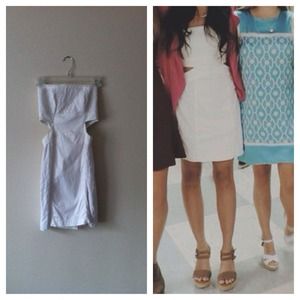 White cut out strapless dress *RESERVED*