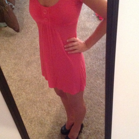 Adorable Pink Button Dress - Picture 3 of 4