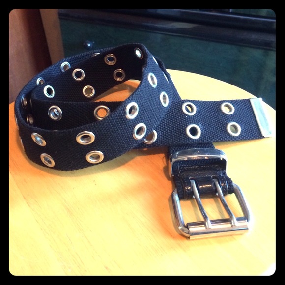 Black Heavy Canvas Grommet Belt