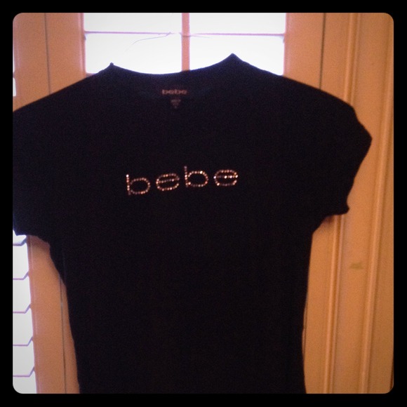Bebe black rhinestone shirt