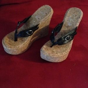 Black Y Generation corked wedges