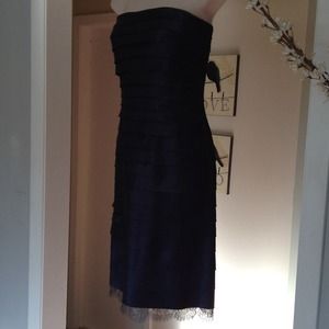 BCBG Deep Teal Layered Dress w/Lace Bottom Size 4