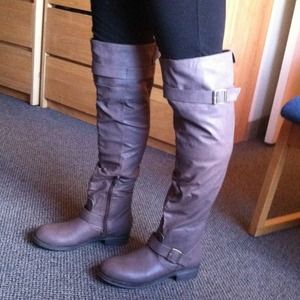 Alloy light brown over-the-knee boots