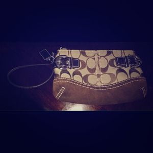 Coach Brown Wristlet