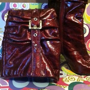 Burgundy boots