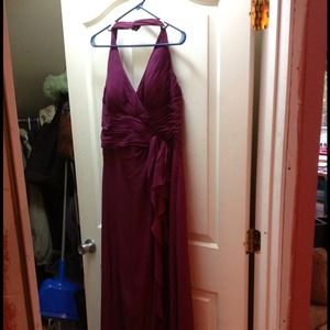 Wine colored halter top dress