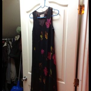 Black floral sheer dress