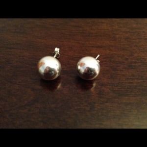 Sterling silver ball earrings
