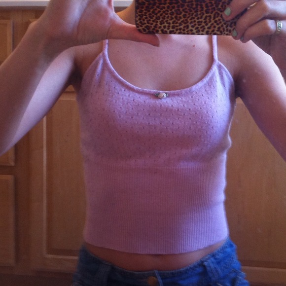 J. Crew cropped pink cashmere tank top
