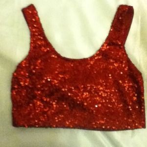 Red sequin bralette